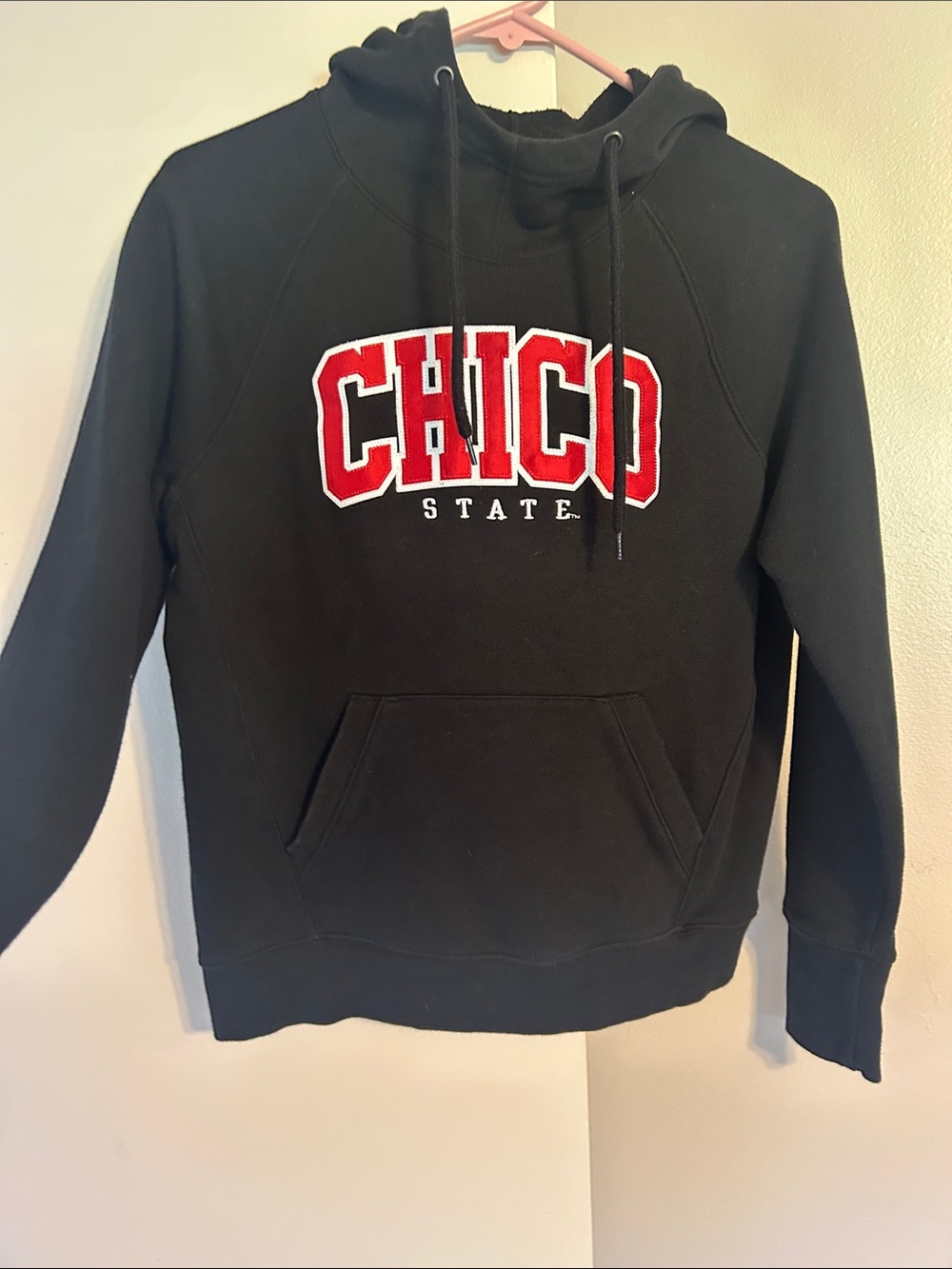 Champion Black Crewneck Hoodie with Red CHICO State Logo